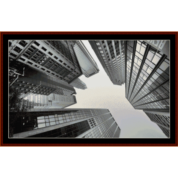 Urban Skyscrapers - Nature pdf cross stitch pattern