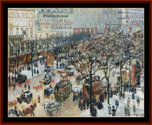 Blvd. des Italiens, Morning Sunlight - Camille Pissarro pdf cross stitch pattern