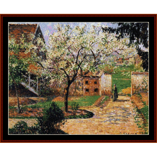 Flowering Plum Tree, 1894 - Camille Pissarro cross stitch pattern