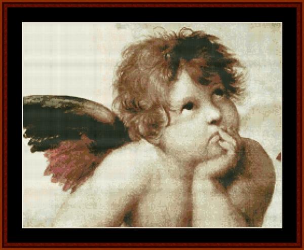 Sistine Madonna, Detail - Raphael pdf cross stitch pattern