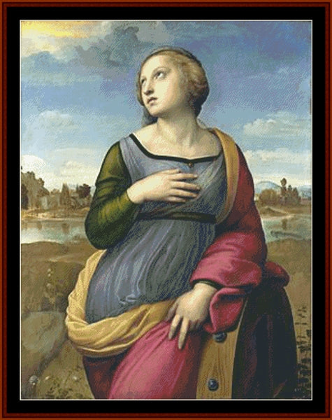 St. Catherine of Alexandria - Raphael pdf cross stitch pattern