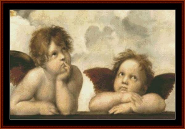 Sistine Madonna, Detail II - Raphael pdf cross stitch pattern