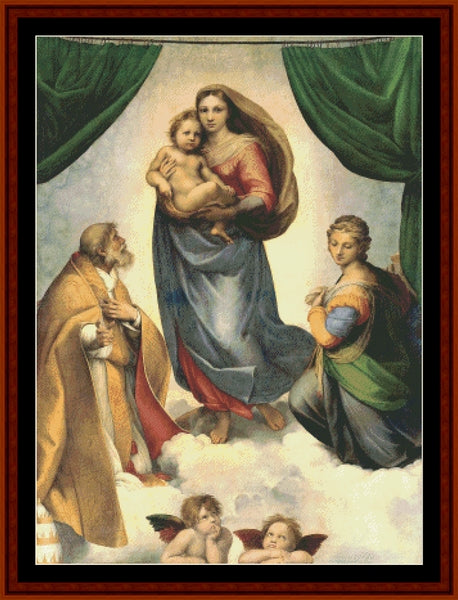 The Sistine Madonna - Raphael pdf cross stitch pattern