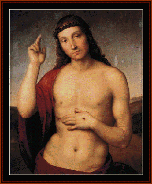 The Blessing Christ - Raphael pdf cross stitch pattern