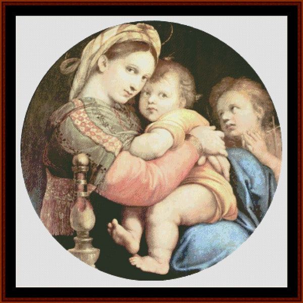 Madonna della Seggiola - Raphael pdf cross stitch pattern