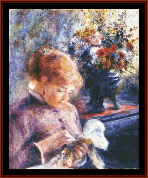 Young Woman - Pierre Auguste Renoir pdf cross stitch pattern
