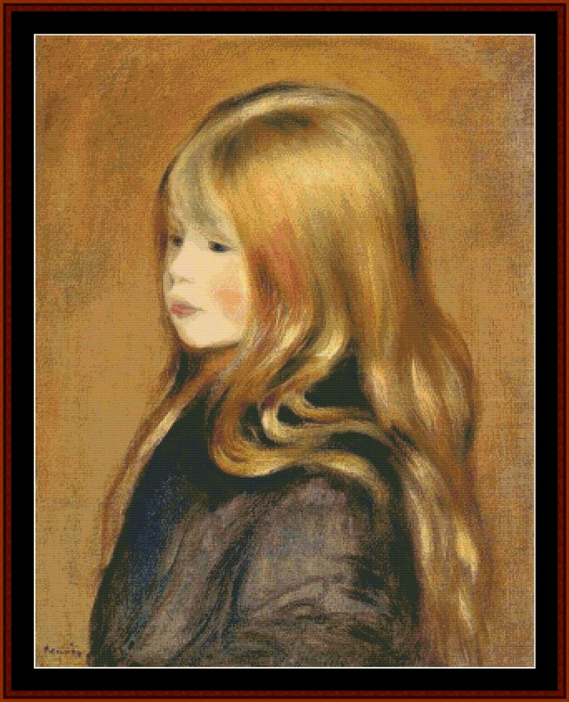 Portrait of Edmund – Pierre Auguste Renoir pdf cross stitch pattern
