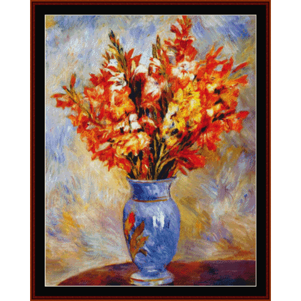 Gladiolas, 1884 - Pierre Auguste Renoir pdf cross stitch pattern