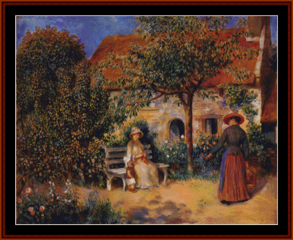 Garden Scene in Brittany - Renoir pdf cross stitch pattern