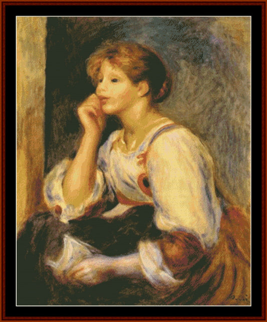 Girl with a Letter, 1894 - Renoir pdf cross stitch pattern