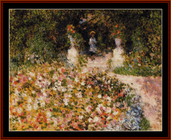 The Garden - Pierre Auguste Renoir pdf cross stitch pattern