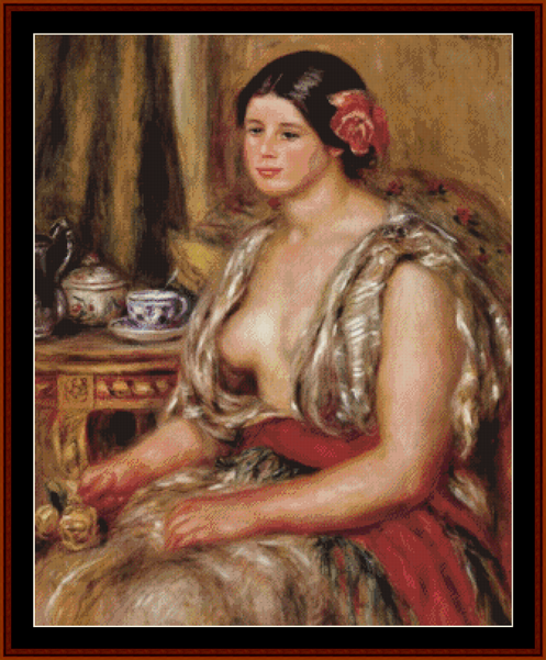 Woman in Oriental Costume - Pierre Auguste Renoir pdf cross stitch pattern