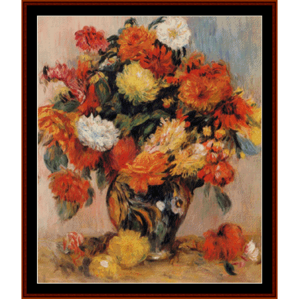 Vase of Flowers - Pierre Auguste Renoir pdf cross stitch pattern