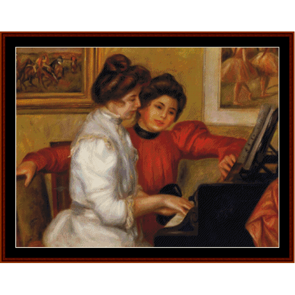 Young Girls at a Piano - Renoir cross stitch pattern