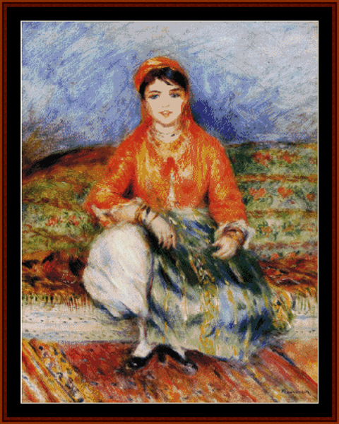 Algerian Girl - Pierre Auguste Renoir pdf cross stitch pattern