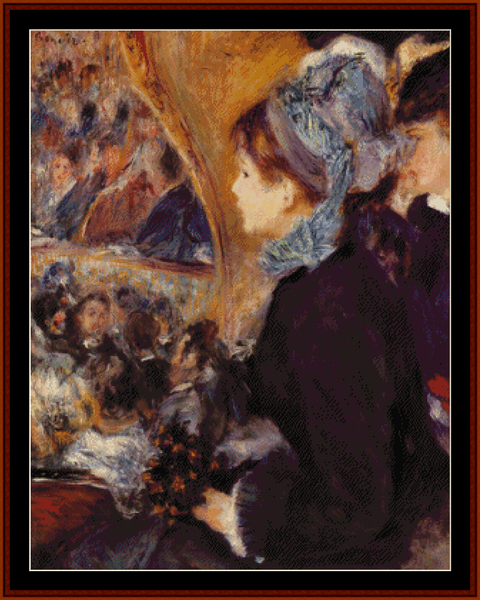 At the Theatre - Pierre Auguste Renoir pdf cross stitch pattern