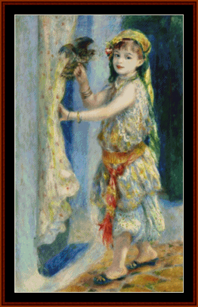 Girl with Falcon - Renoir cross stitch pattern