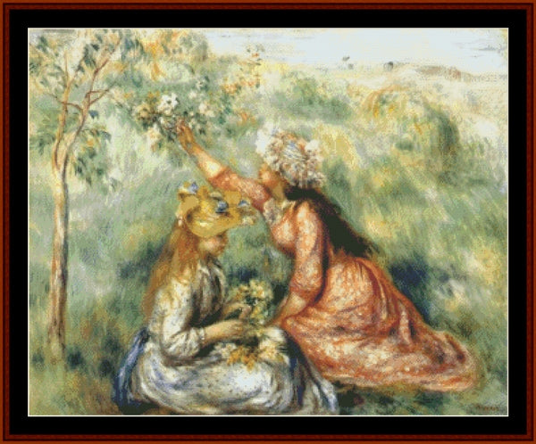 Girls Picking Flowers - Renoir cross stitch pattern