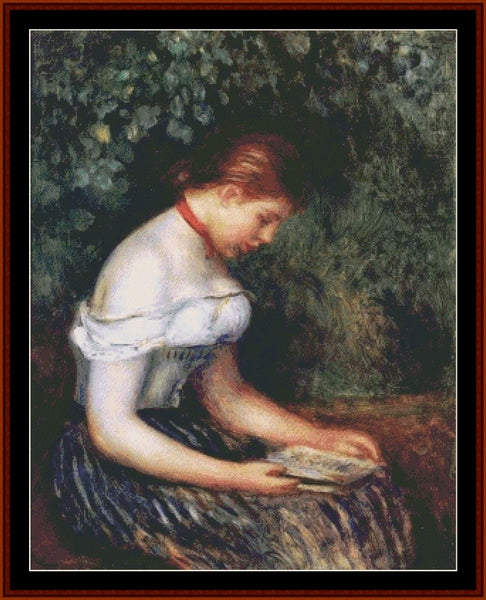 The Reader - Pierre Auguste Renoir pdf cross stitch pattern