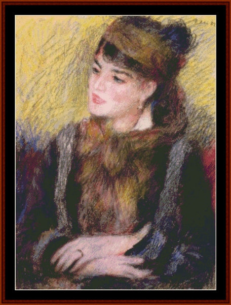 Study of a Woman - Pierre Auguste Renoir pdf cross stitch pattern