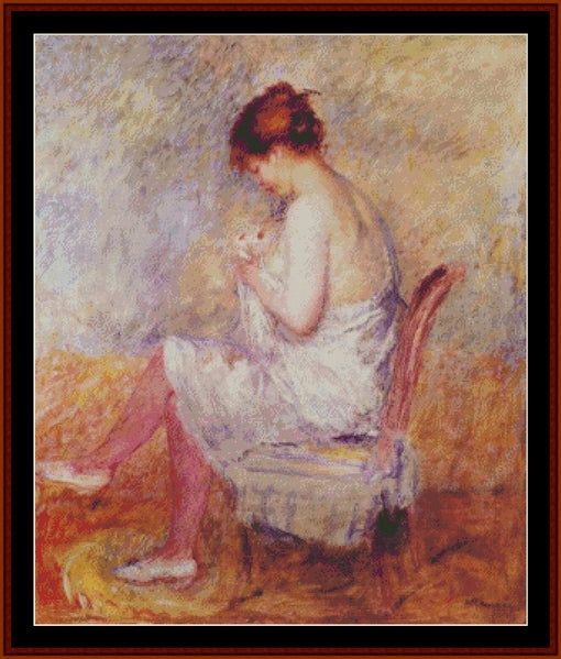 Woman in Chemise - Pierre Auguste Renoir pdf cross stitch pattern