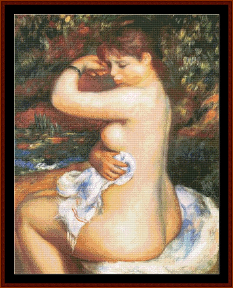 After the Bath - Pierre Auguste Renoir pdf cross stitch pattern
