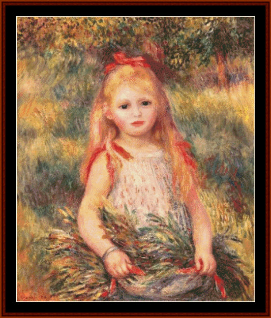Girl with Sheaf of Corn - Renoir cross stitch pattern