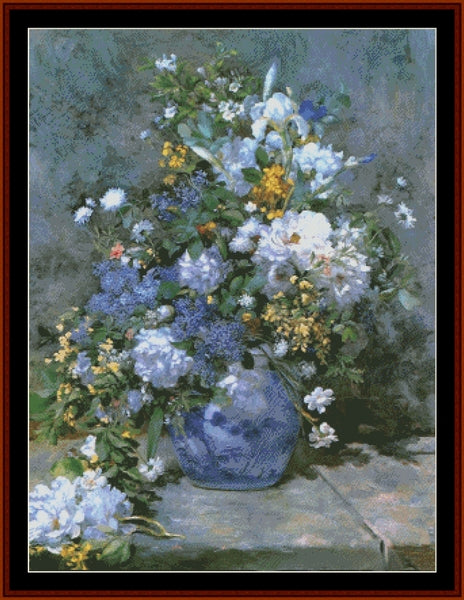 Spring Bouquet - Pierre Auguste Renoir pdf cross stitch pattern