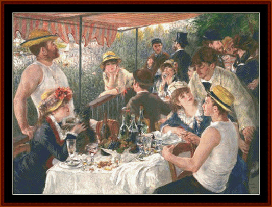 Luncheon of the Boating Party - Renoir pdf cross stitch pattern