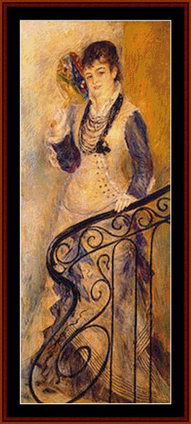 On the Stairs - Renoir cross stitch pattern