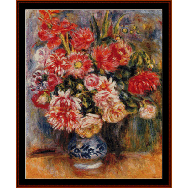 Bouquet, 1913 - Pierre Auguste Renoir pdf cross stitch pattern