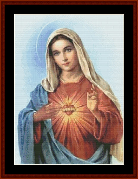 Immaculate Heart of Mary - Religious pdf cross stitch pattern