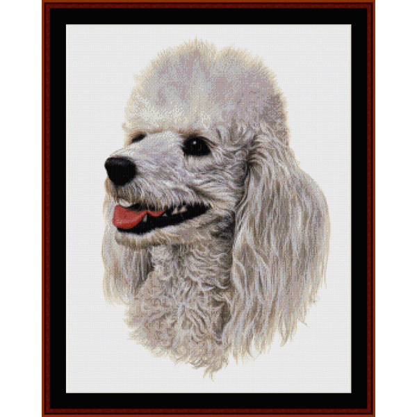 White Poodle pdf cross stitch pattern