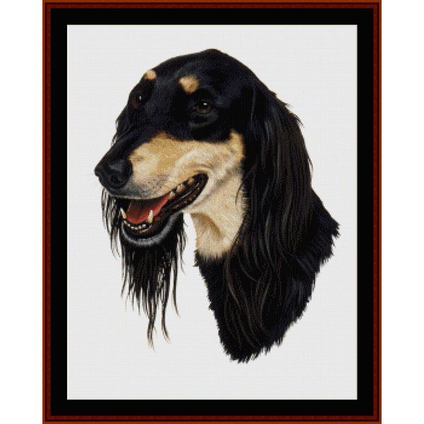 Saluki cross stitch pattern