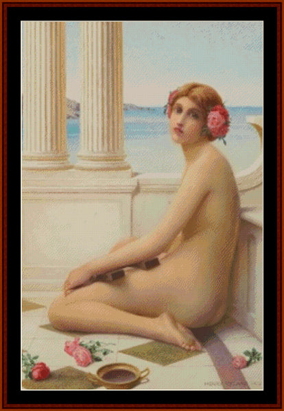Classical Beauty with Lyre - Henry Ryland cross stitch pattern
