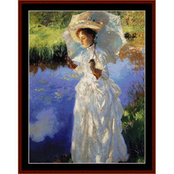 A Morning Walk - J.S. Sargent pdf cross stitch pattern