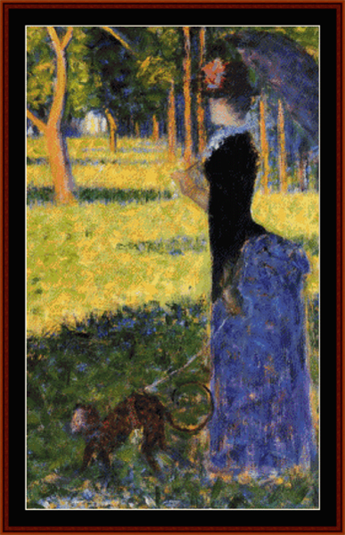 Woman with a Monkey, 1884 - Georges Seurat cross stitch pattern
