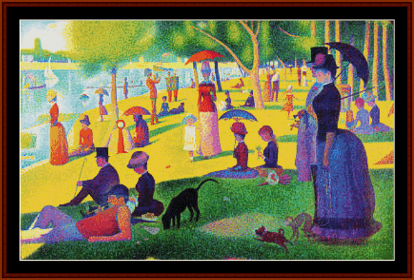 Sunday Afternoon in the Park II - Georges Seurat pdf cross stitch pattern