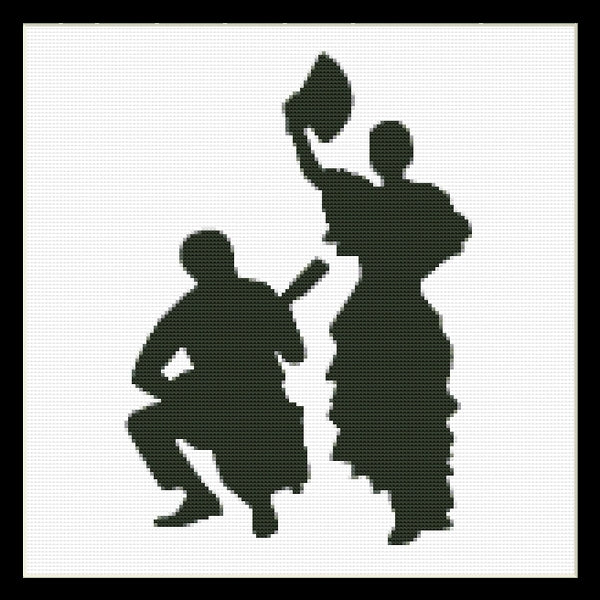 Flamenco Dancers III pdf counted cross stitch pattern