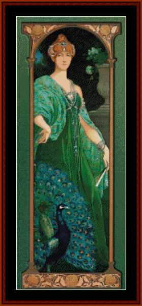 The Majestic Peacock – Elisabeth Sonrel pdf cross stitch pattern