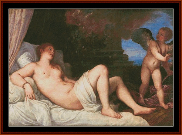 Danae, 1546 - Titian pdf cross stitch pattern