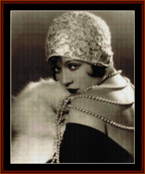 Demure Flapper cross stitch pattern