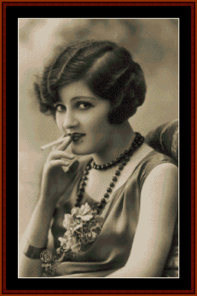 Zelda Fitzgerald - Vintage Portrait pdf cross stitch pattern