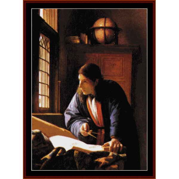 The Geographer - Johannes Vermeer pdf cross stitch pattern