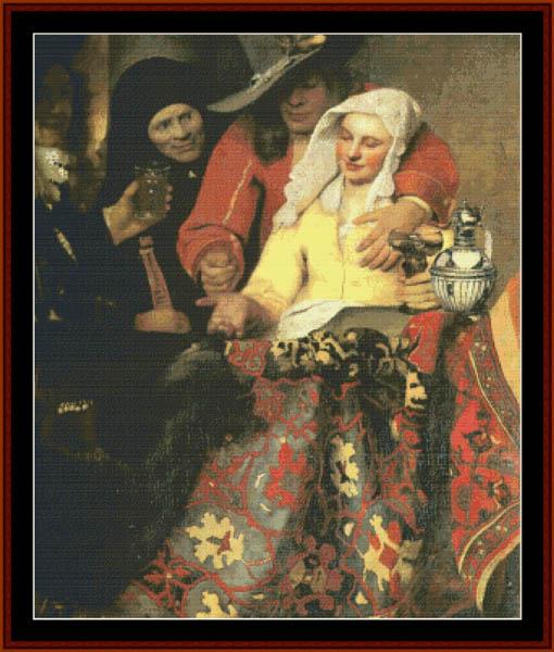 The Procuress, Detail - Vermeer cross stitch pattern