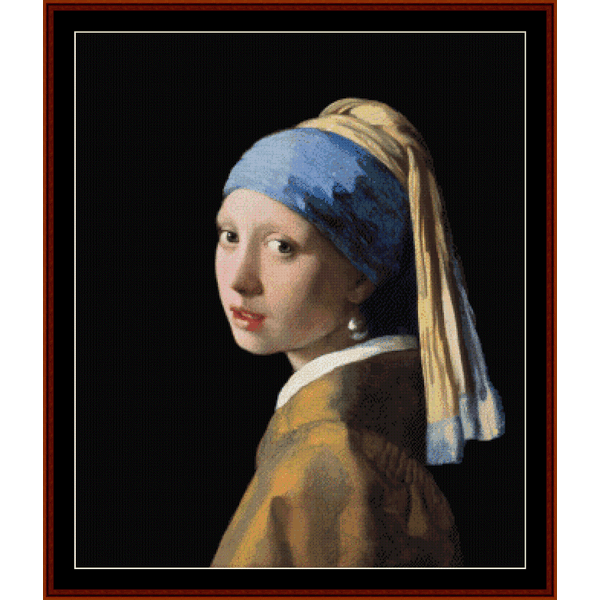 Girl with Pearl Earring - Johannes Vermeer pdf cross stitch pattern