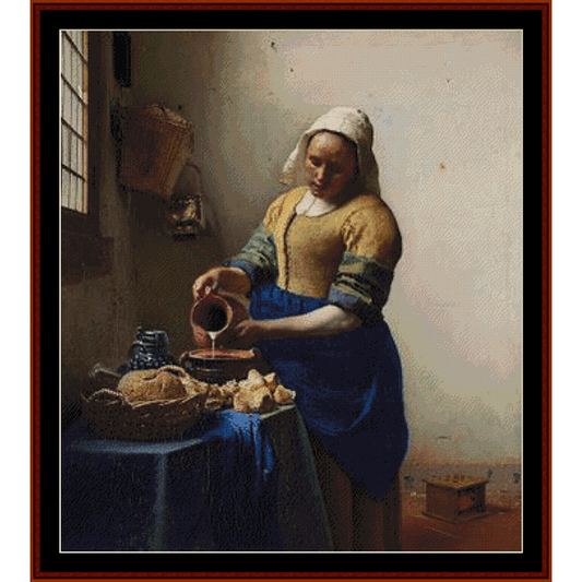 The Milkmaid - Vermeer cross stitch pattern