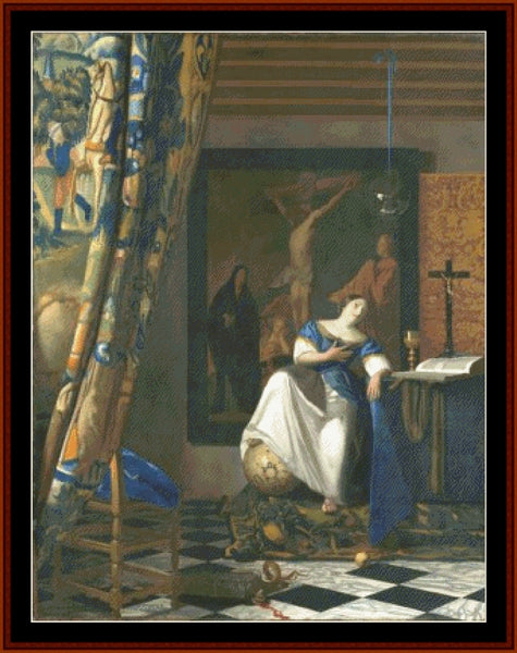 Allegory of Faith - Johannes Vermeer pdf cross stitch pattern
