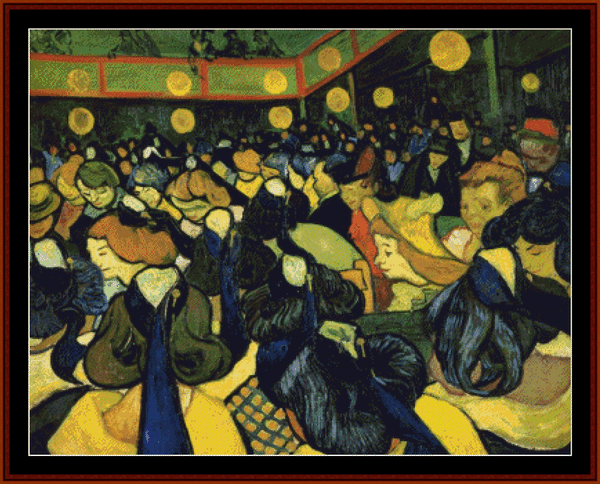 Ballroom at Arles - Vincent Van Gogh pdf cross stitch pattern