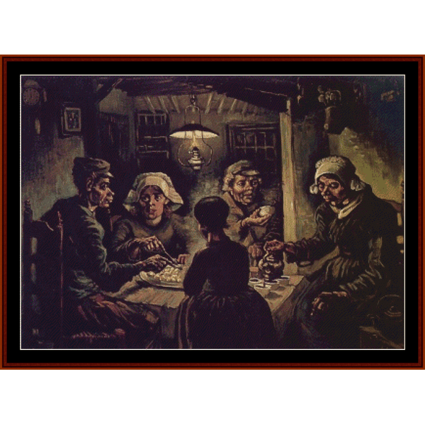 The Potato Eaters - Van Gogh cross stitch pattern
